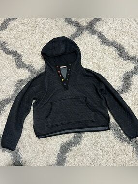Marine Layer Dark Heather Gray Hooded Pullover- Size Large
